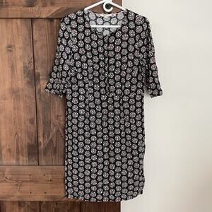 Boden Polka Dot Stars Dress Womens Size 6 3/4 Sleeve Knee Length Shift Celestial